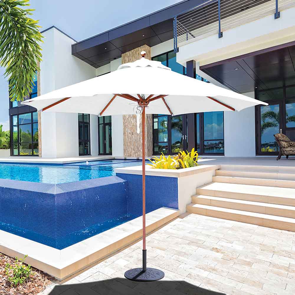 Teak Market Umbrella